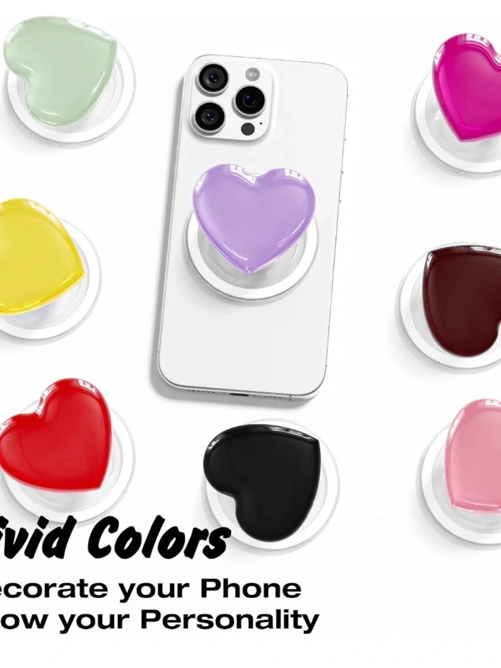 Heart Magnetic Phone Grip Compatible with Magsafe Phone Grip Holder,hot pink